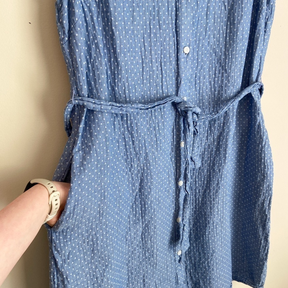 Tommy Hilfiger Blue Polka Dot Sleeveless Dress - Picture 5 of 6